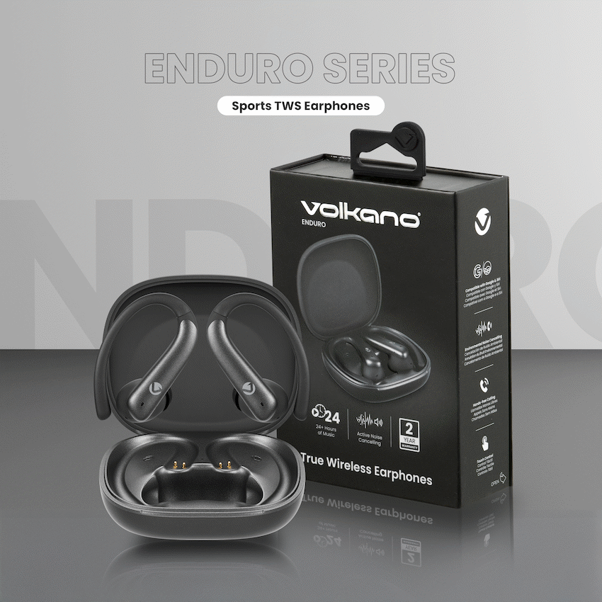 Volkano Enduro Series ANC Sports TWS  Earphones - Black