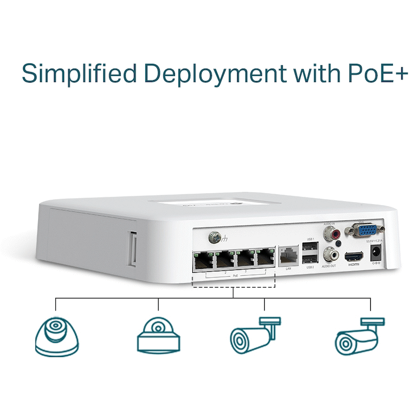 TP-Link Vigi NVR1104H-4P 4 Channel PoE Network Video Recorder