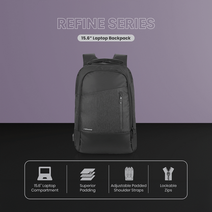 Volkano Refine 15.6" Laptop Backpack - Black/Charcoal
