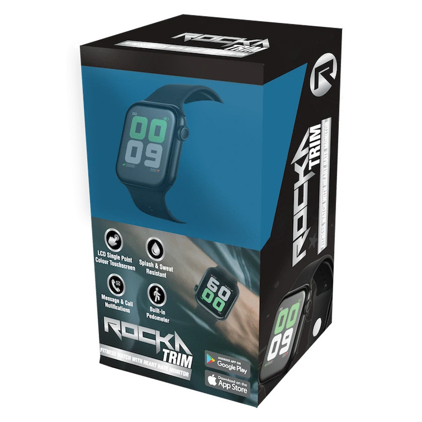 Rocka Trim Series Fitness Watch - Square - Black