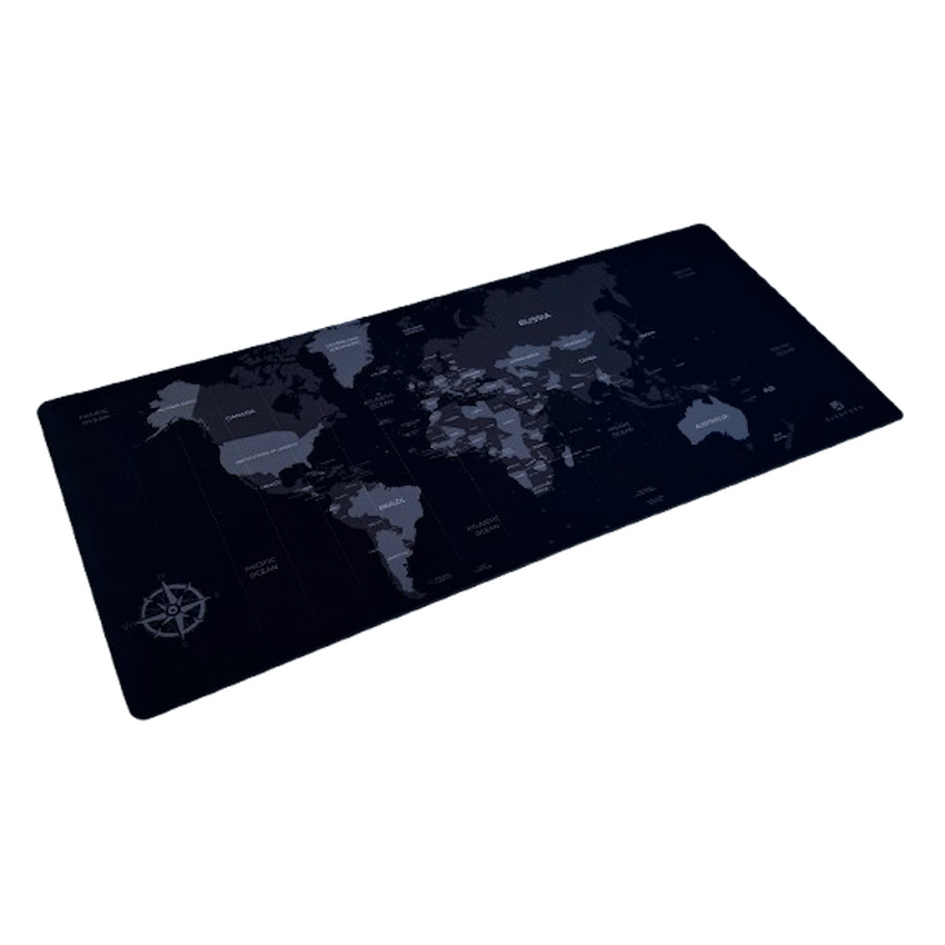 Everfurn Desk Mat - World Map - Large - Black - Non-Slip