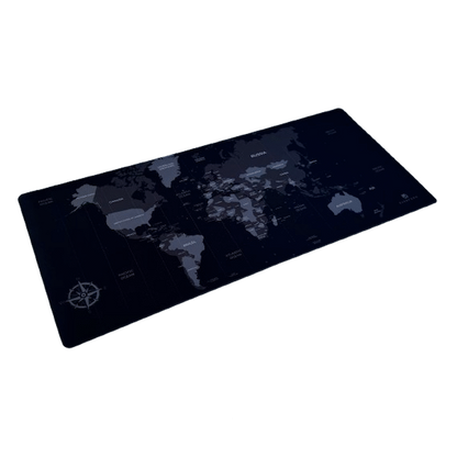 Everfurn Desk Mat - World Map - Large - Black - Non-Slip