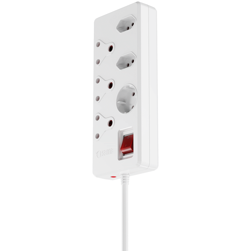 Ellies 6 way High Surge Multiplug 0.5M - WT