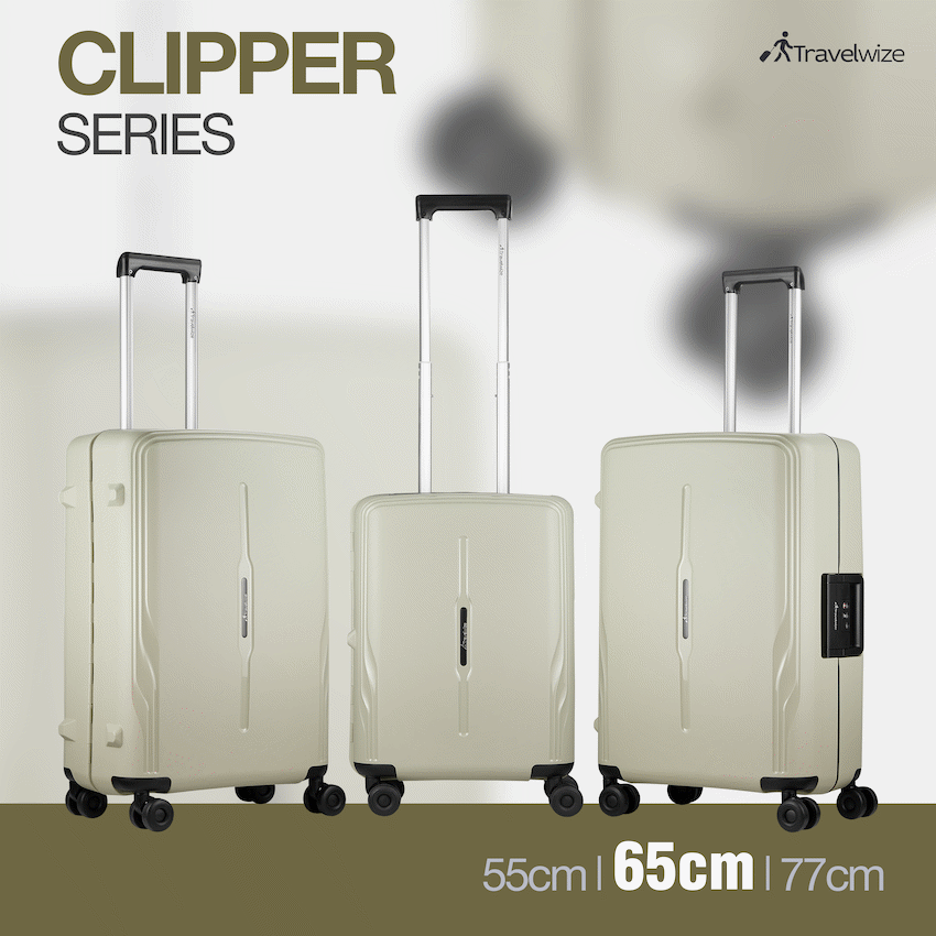 Travelwize Clipper PP 65cm 4-Wheel Spinner Luggage Beige