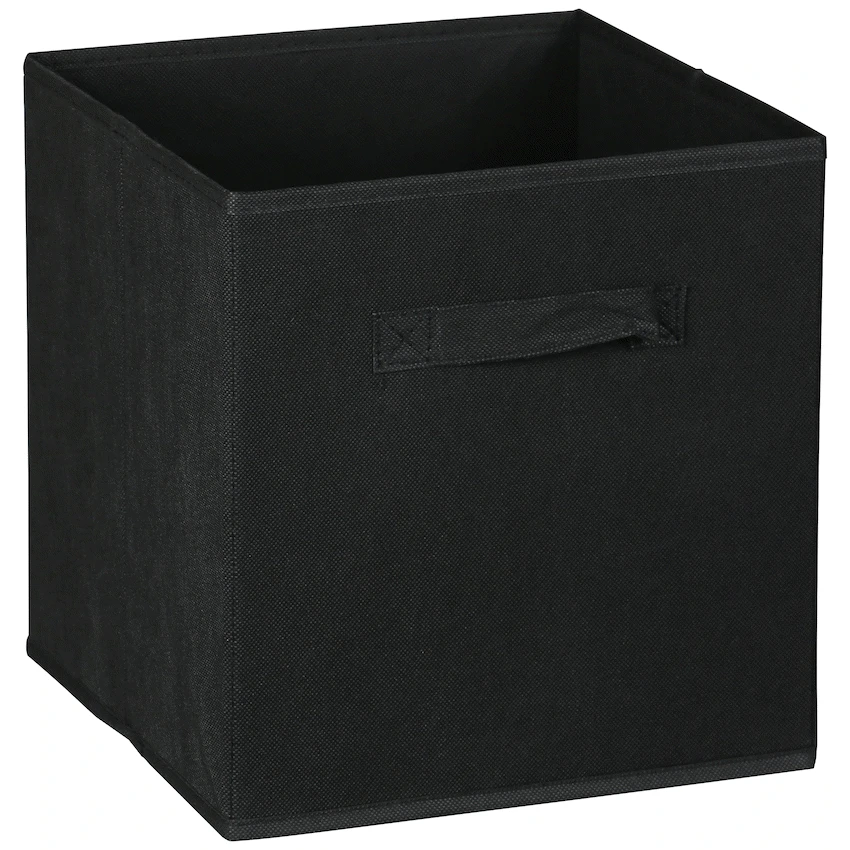 Everfurn Storeman Black, Collapsible Fabric Organiser Storage Basket - 10 Pack