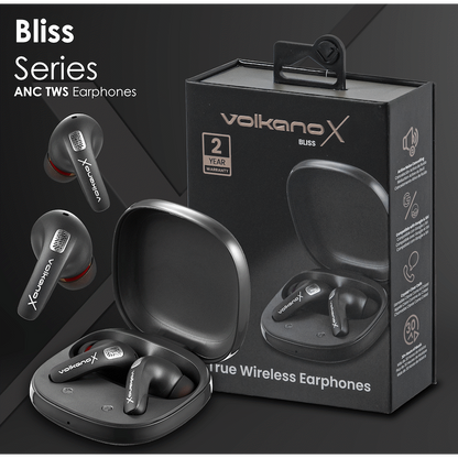VolkanoX Bliss Series ANC TWS Earphones - Black