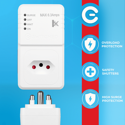 Switched 1-Way TV Surge Adaptor with SANS 164-2