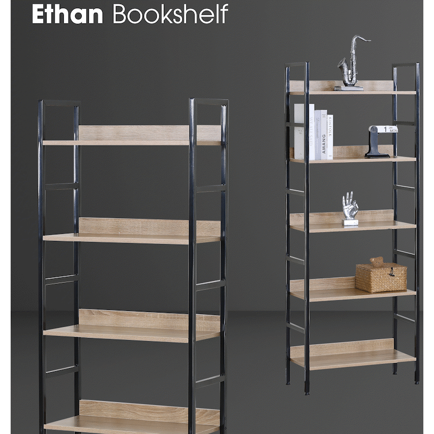 Everfurn Ethan Bookshelf - Oak
