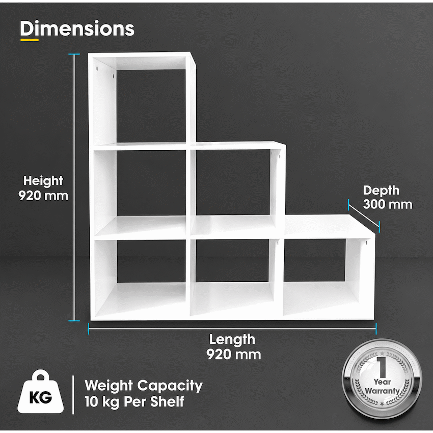 Everfurn Hexagon Bookshelf, High Pressure Laminate