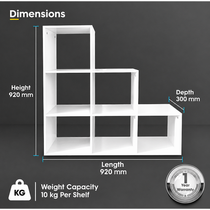 Everfurn Hexagon Bookshelf, High Pressure Laminate