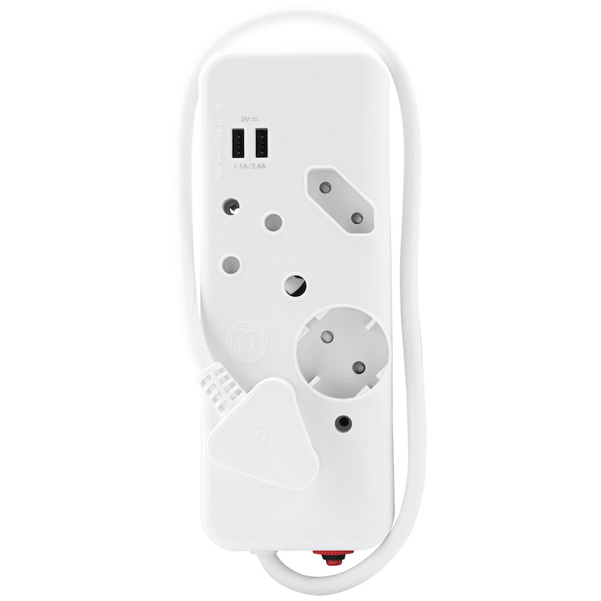 Ellies 4-Way Multiplug - 2 x USB 2.4a - 0.4m