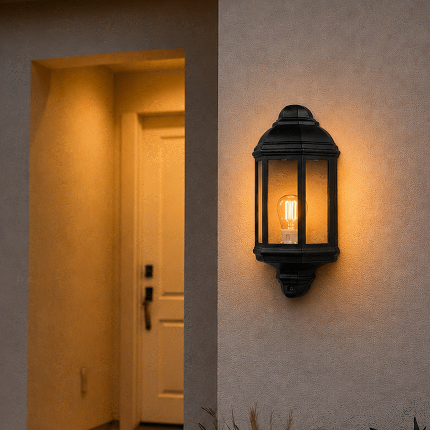 Ellies Forge Series - AC Wall Light - Aluminium + Glass - E27 Base -BK