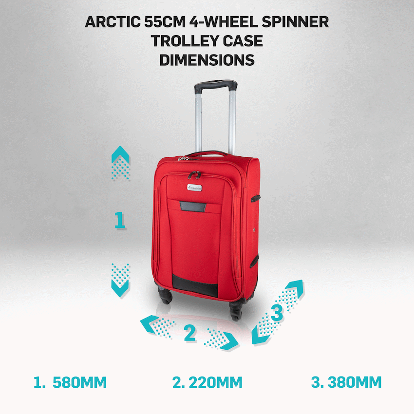 Travelwize Arctic 55cm 4-Wheel Spinner Trolley Case - Red