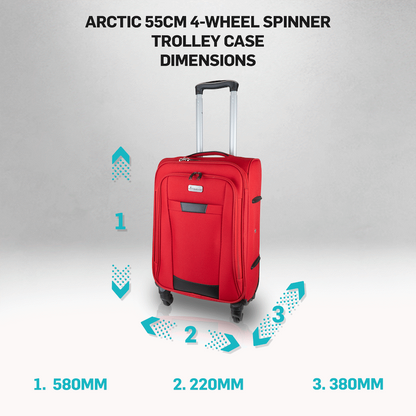 Travelwize Arctic 55cm 4-Wheel Spinner Trolley Case - Red