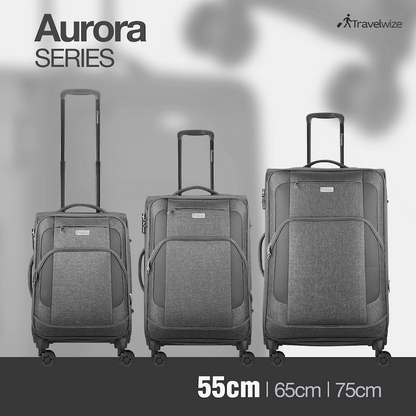 Travelwize Aurora 55cm 4-Wheel Spinner Trolley Case - Grey Melange