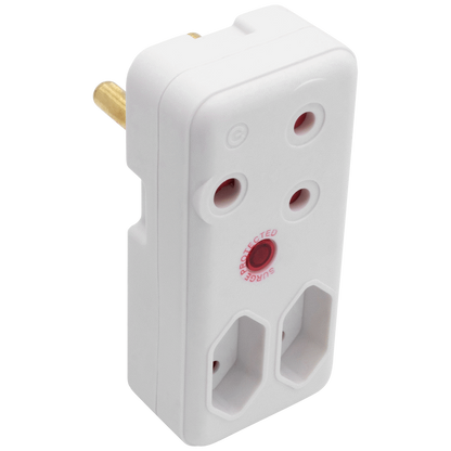 Switched 3-Way Medium Surge Adaptor - White