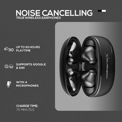 VolkanoX VXT200S Hybrid ANC TWS Earphones - Black