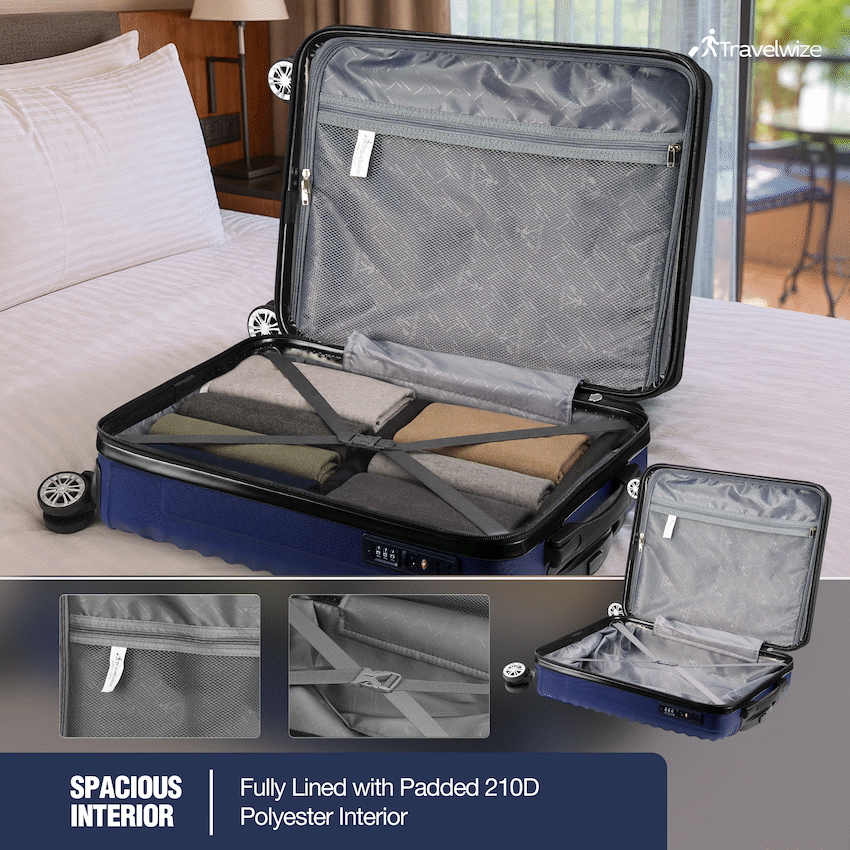 Travelwize Astra ABS 67cm 4-Wheel Spinner Luggage - Navy