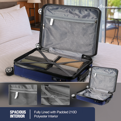 Travelwize Astra ABS 67cm 4-Wheel Spinner Luggage - Navy