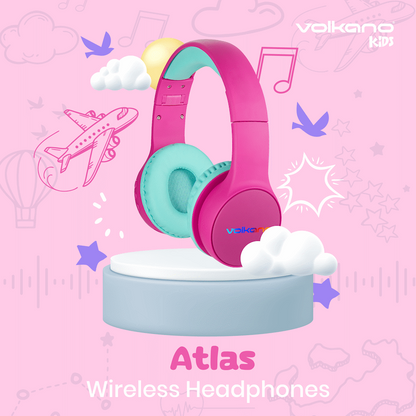Volkano Kids Atlas Bluetooth Padded Headphones with dB Switch Function