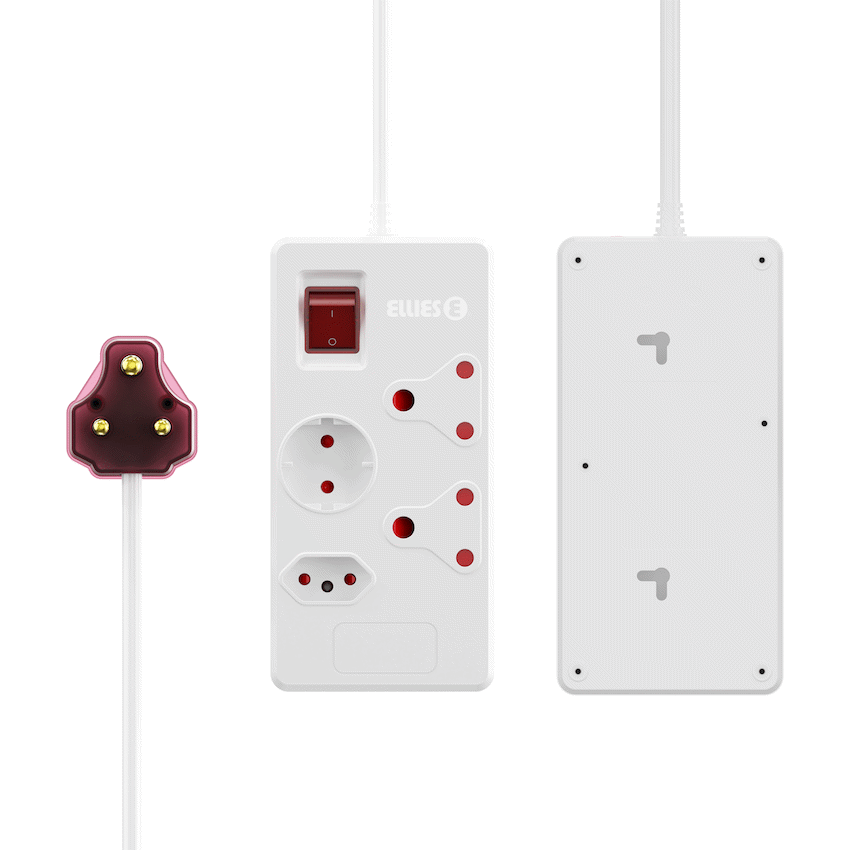 Ellies 4 way High Surge Multiplug 0.5M - WT
