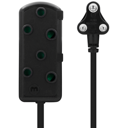 Ellies Side-by-Side Light-Duty Extension Lead - 3m - Black