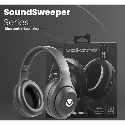 Volkano SoundSweeper Series Active Noise Cancelling bluetooth Headphones - Black