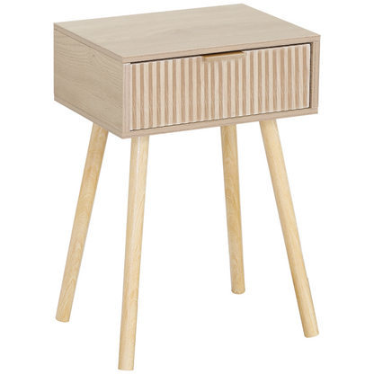 Everfurn Yoko Side Table Wood, Melamine, Pine Wood Legs, 1x Drawer
