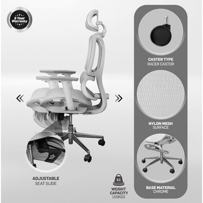 Everfurn Nebula High Back Office Chair - Ergonomic