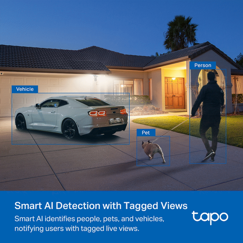 TP-Link Tapo C720 4MP 2K QHD Outdoor security Camera with 2800 lumen floodlight