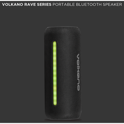 Volkano Rave Series Portable Bluetooth Speaker  - Black with grey buttons