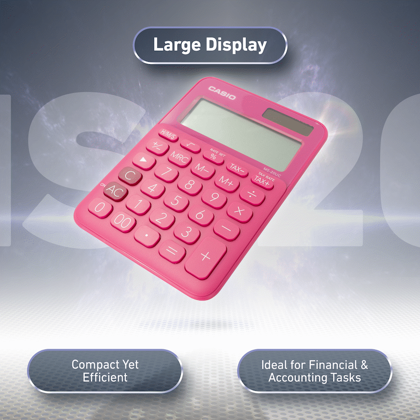 Casio MS-20UC - Desktop calculator 12 Digit - Red
