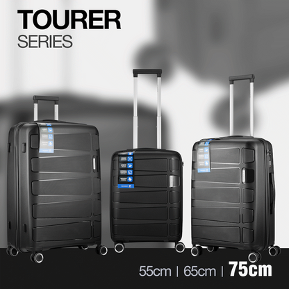 Travelwize Tourer PP 75cm 4-wheel Spinner Luggage Black