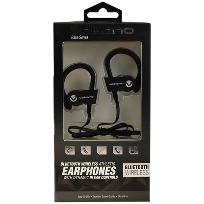 Volkano Race Series Bluetooth Sport Earhook Earphones - Black