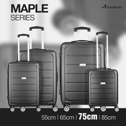 Travelwize Maple ABS 75cm 4-Wheel Spinner Luggage - Black