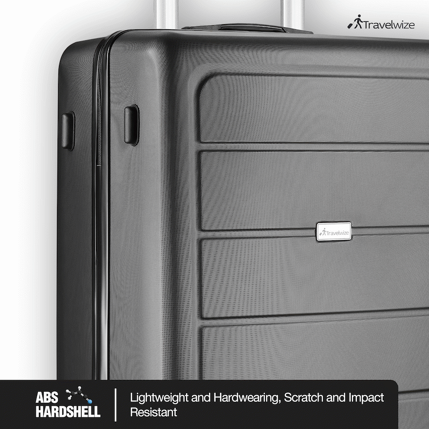 Travelwize Maple ABS 85cm 4-Wheels Spinner Luggage - Black