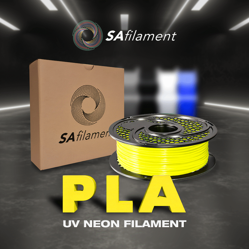 SA Filament PLA UV Neon Filament 1kg -  Lunar Yellow