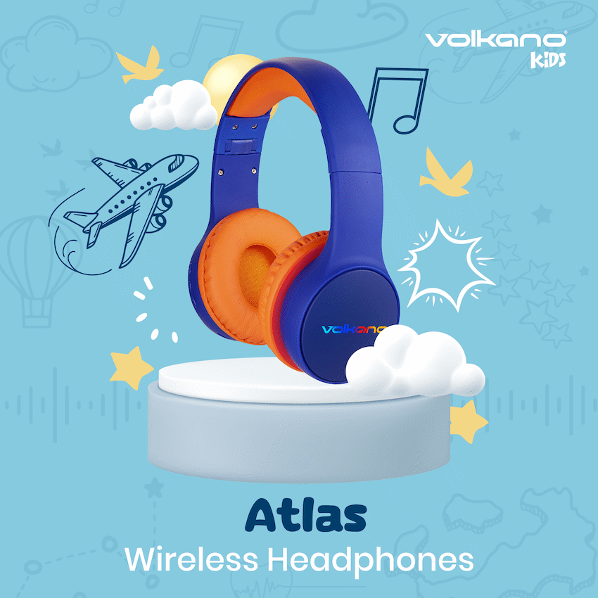 Volkano Atlas Bluetooth Padded Headphones with dB Switch Function