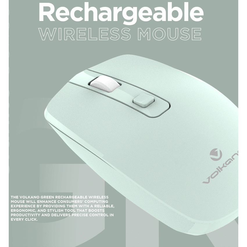 Volkano Granite Series Rechargeable Wireless Mouse - Green