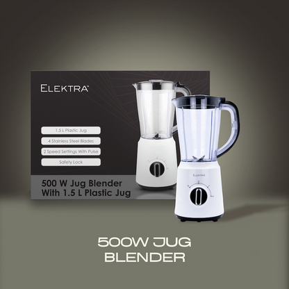 ELEKTRA - 500W 1.5L JUG BLENDER (PLASTIC JUG)