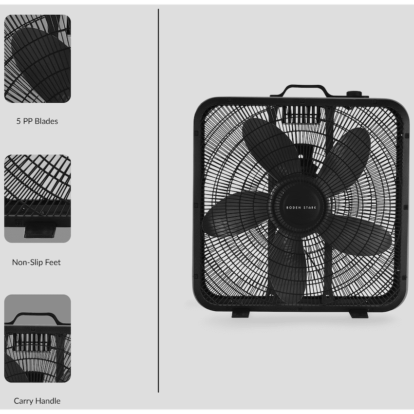 Boden Stark 50cm Box Fan - Black
