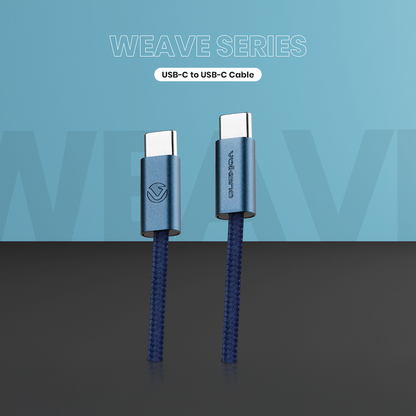Volkano Weave Series 60w USB C to USB C 1.2m-Blue