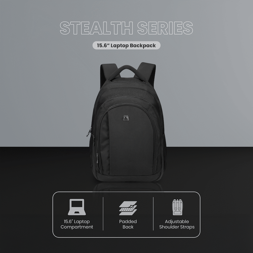 Volkano Stealth 15.6" Laptop Backpack - Black
