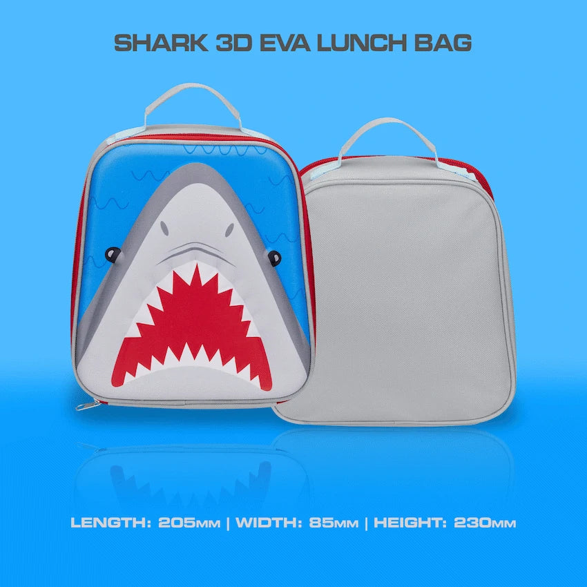 Quest Shark 3D EVA Lunch Bag - Grey