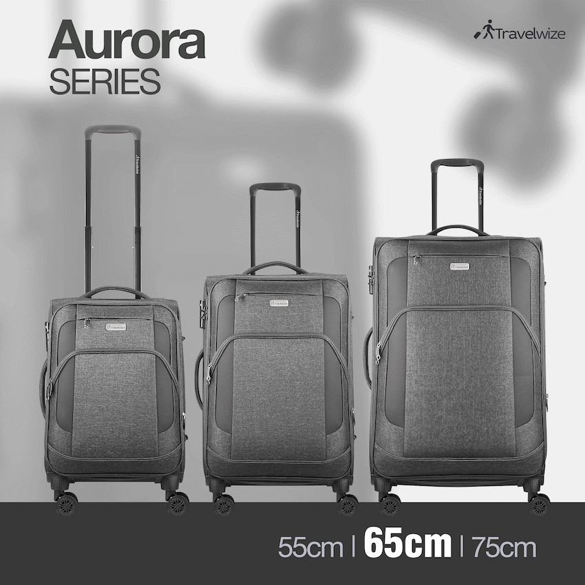 Travelwize Aurora 65cm 4-Wheel Spinner Trolley Case - Grey Melange