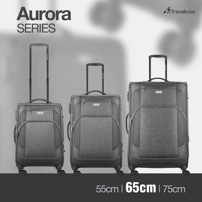 Travelwize Aurora 65cm 4-Wheel Spinner Trolley Case - Grey Melange