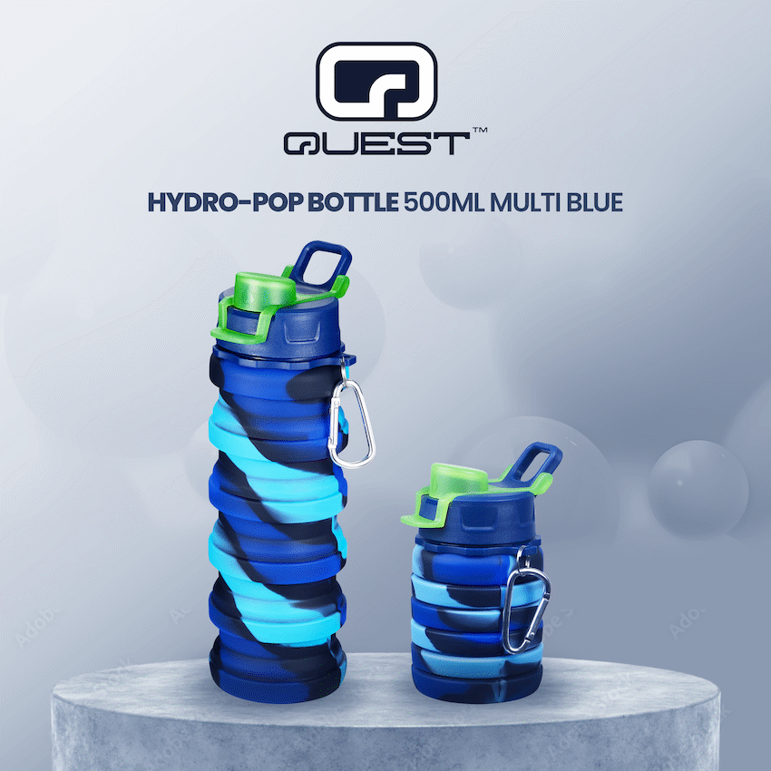 Quest Hydro-Pop Bottle 500ml - Multi Blue