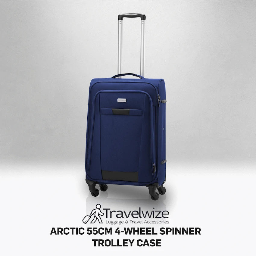 Travelwize Arctic 55cm 4-Wheel Spinner Trolley Case - Navy