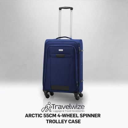 Travelwize Arctic 55cm 4-Wheel Spinner Trolley Case - Navy