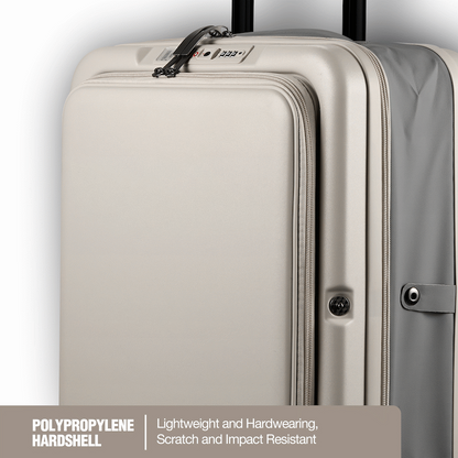 Expandable PP 55cm Carry On Luggage - Beige